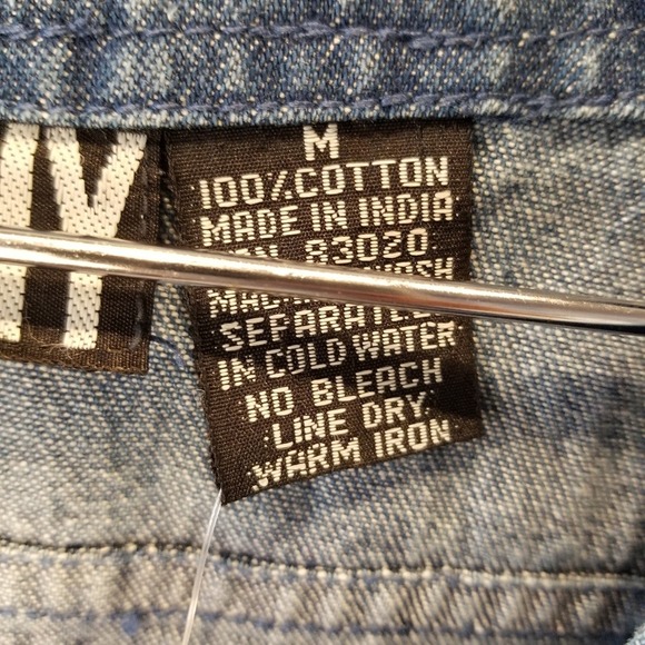 Vintage 90's New Denim Vest Women's Long Jean Vest Western Blue Pockets Size M - Picture 4 of 12